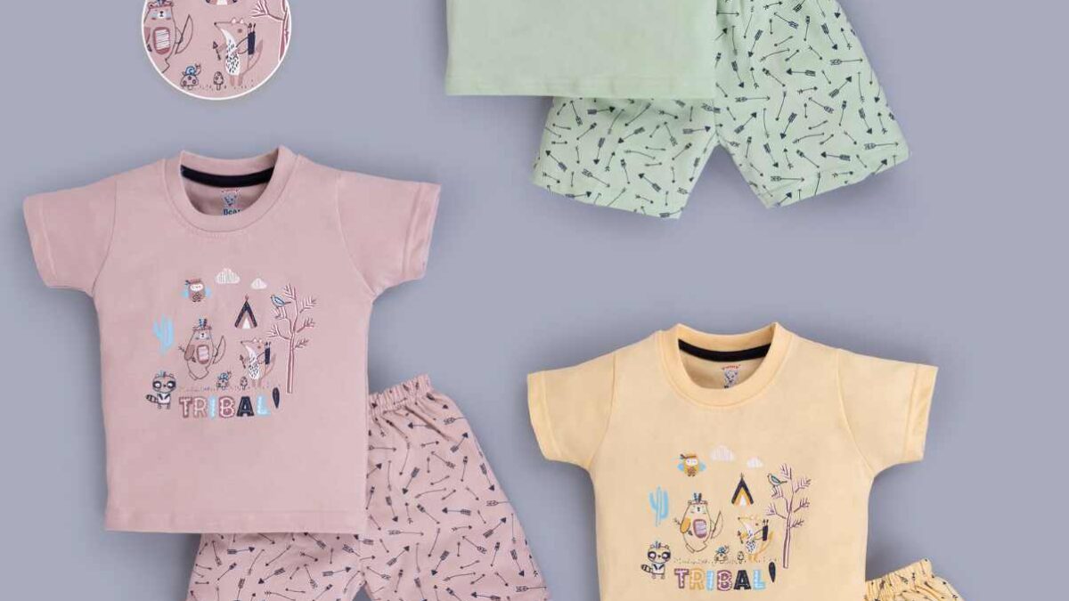 Funny Bear 55/72 100% Pure Cotton Baby Boys Same Color Top and Bottom​  Set(L/XXL)